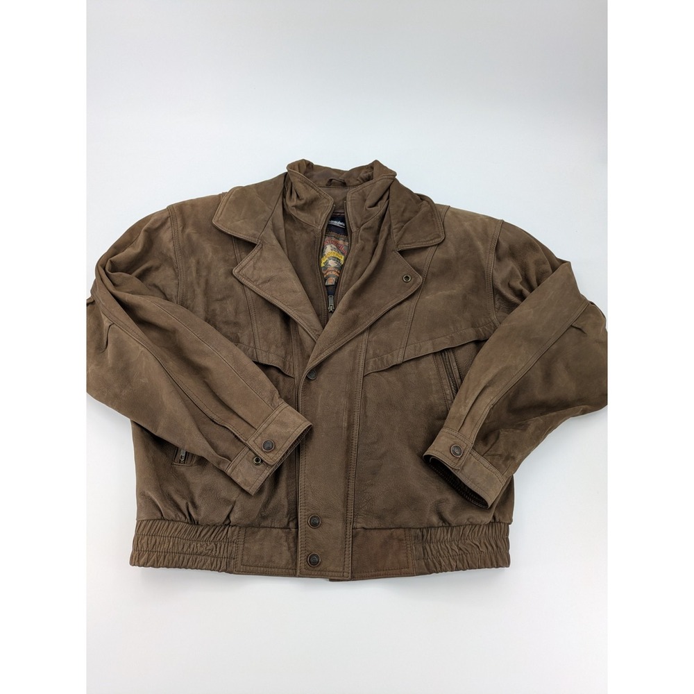 Vintage Adventure Bound Bomber Jacket XL Brown 3M‎ Thinsulate Wilson's Leather